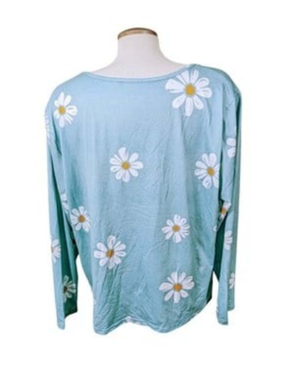 Emery Rose T-Shirt Top Womens 2XL Blue Floral Short Sleeve Crew Neck Pullover - Picture 3 of 5